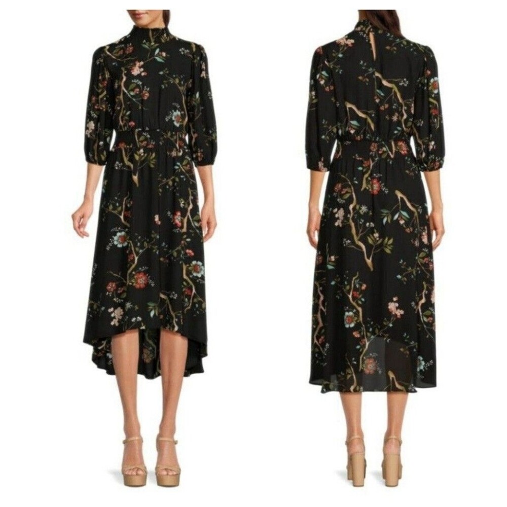 Nanette Lepore Midi Dress Women's 10 Whimsigoth Dark Feminine Modest Romantic